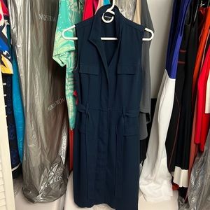 Navy blue belted work or casual dress size 6